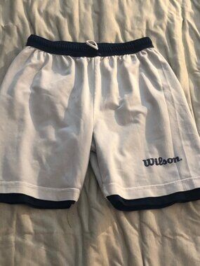 Wilson Men's White and Navy Reversible Athletic Shorts